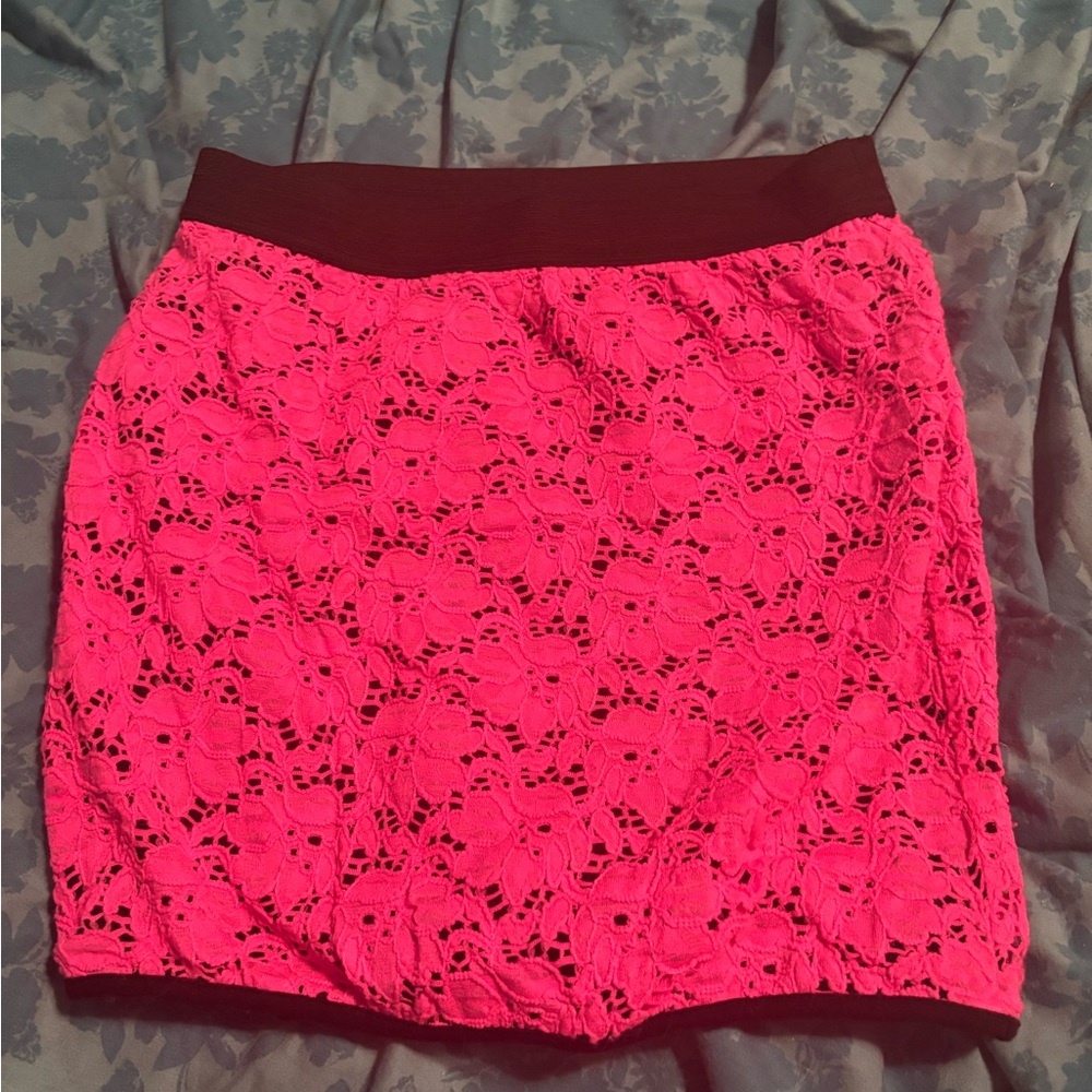 Rue21 Vibrant Pink Lace Mini Skirt